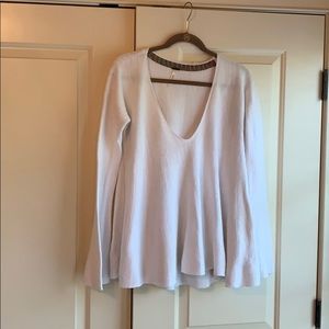 White Free People Sweater, Size Medium